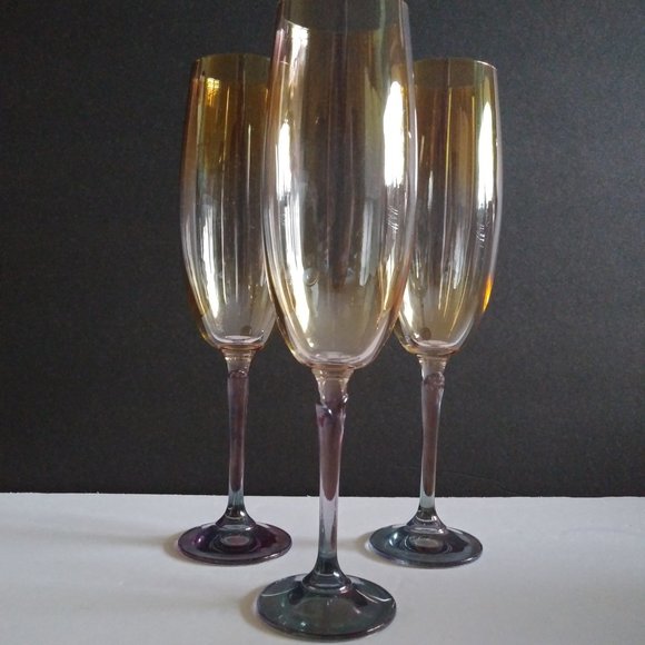 Flute Champagne Glasses Iridescent Ombre Blend - Picture 4 of 10